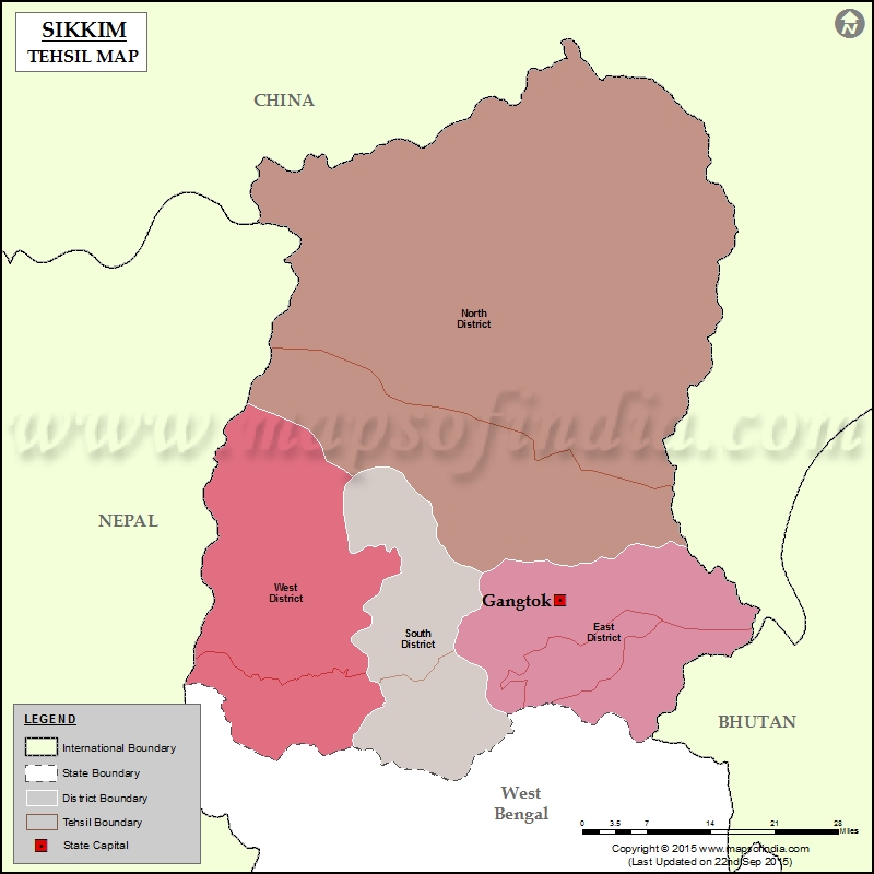 Sikkim Tehsil Map