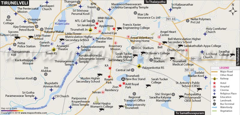 tirunelveli tourist places map