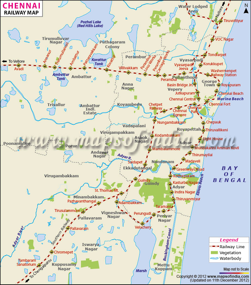 Rail Network Map of Chennai