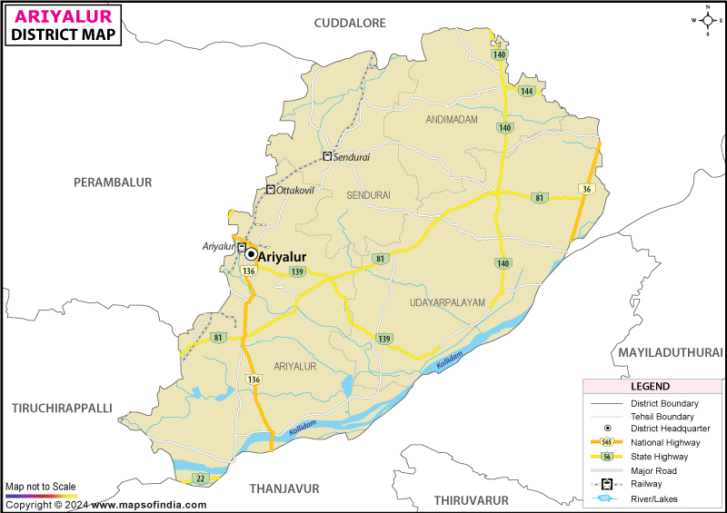 District Map of Ariyalur