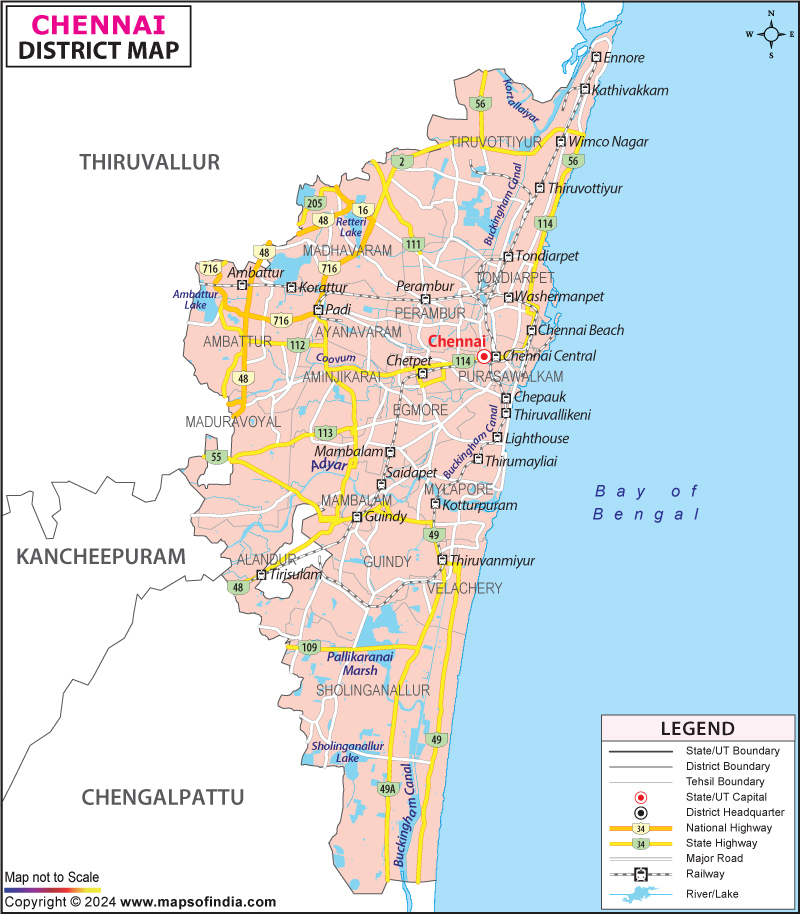 District Map of Chennai