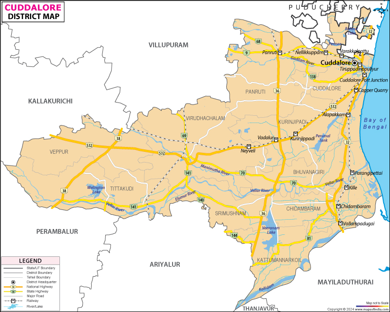 District Map of Cuddalore