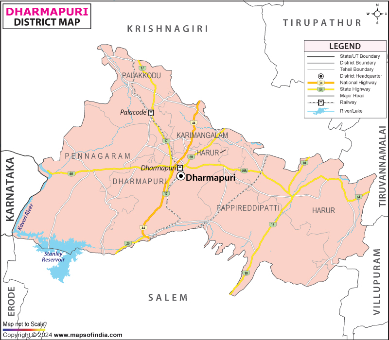 District Map of Dharmapuri