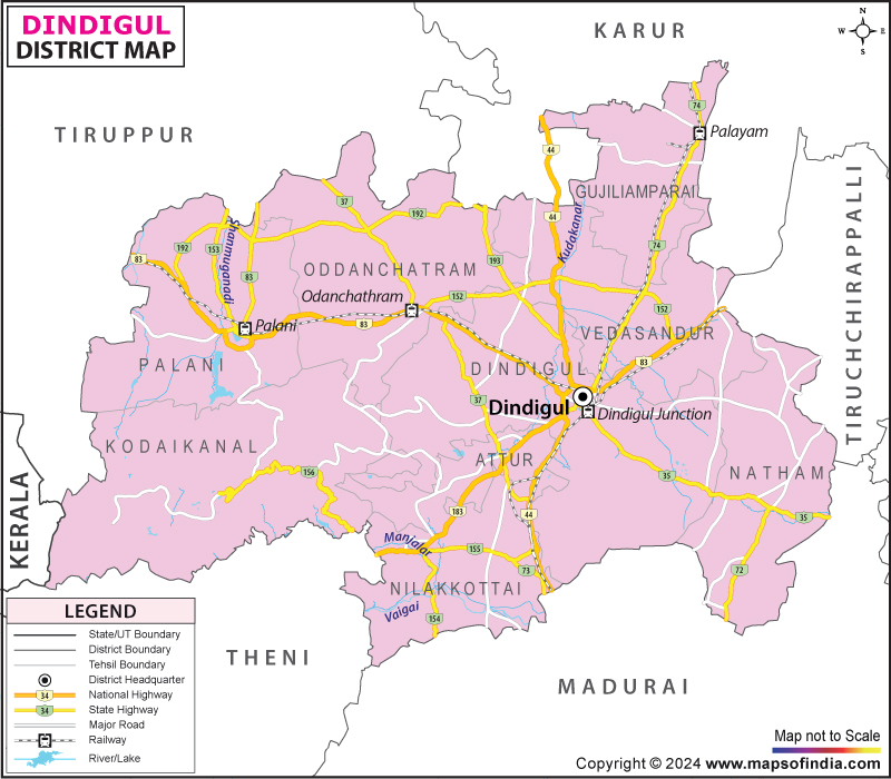 District Map of Dindigul