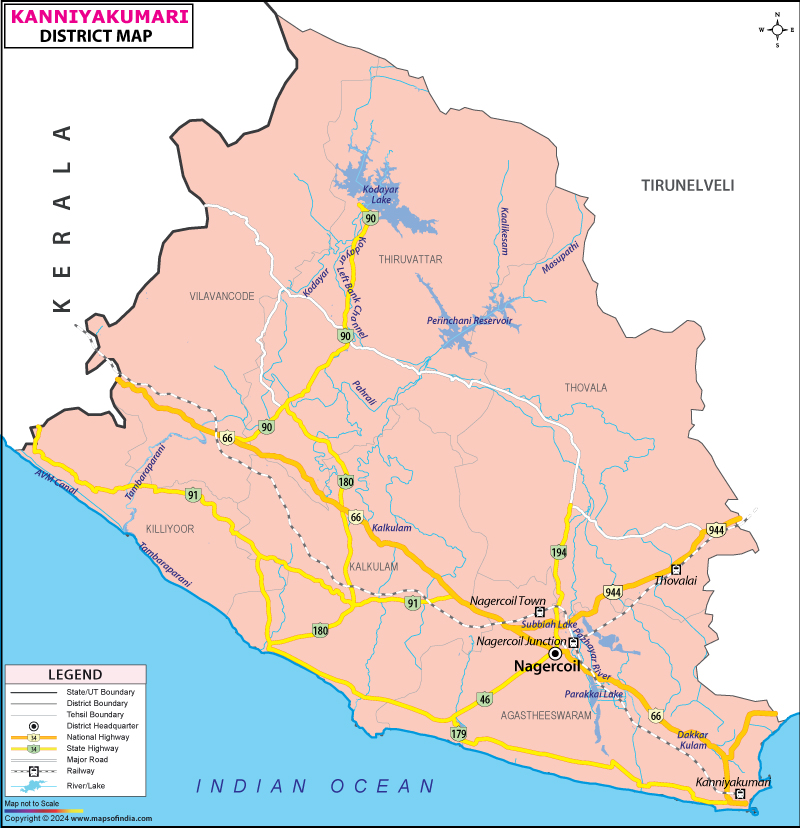 District Map of Kanniyakumari