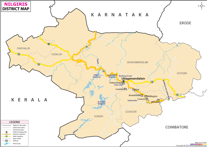 District Map of Nilgiris