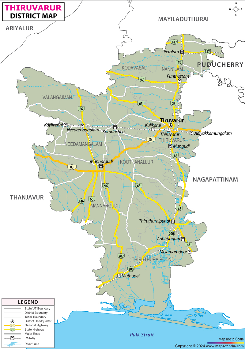 District Map of Thiruvarur