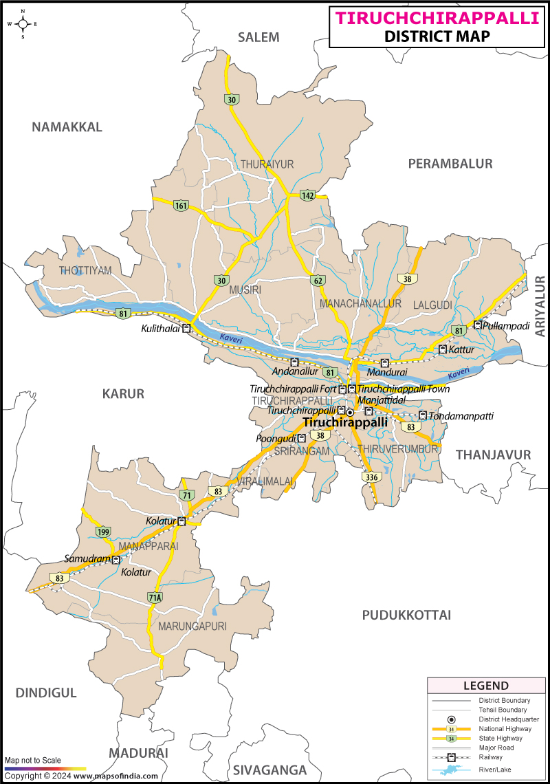 District Map of Tiruchirappalli
