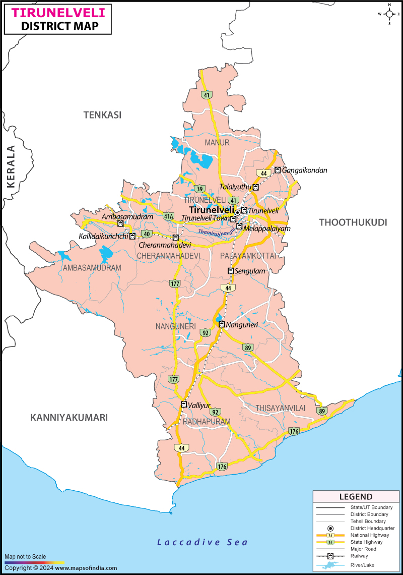 District Map of Tirunelveli