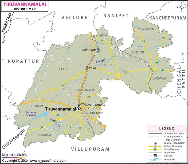 District Map of Tiruvannamalai