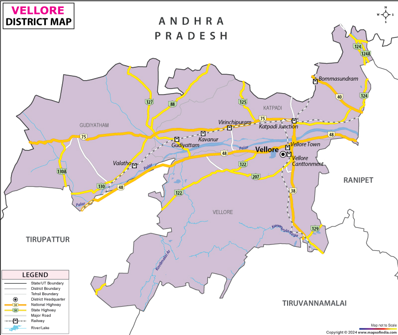 District Map of Vellore
