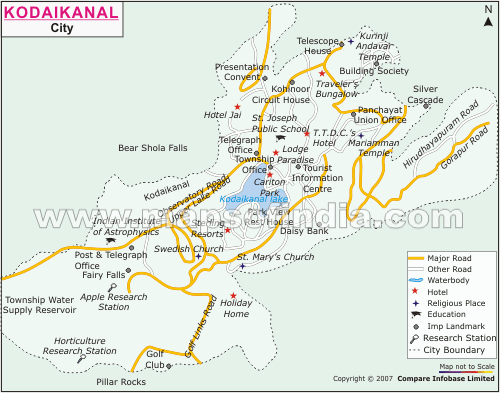 Kodaikanal Location Map