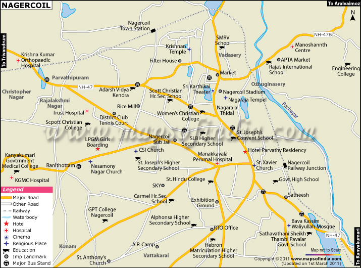 City Map of Nagercoil