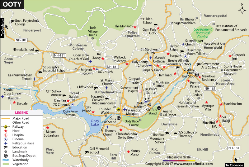 City Map of Ooty