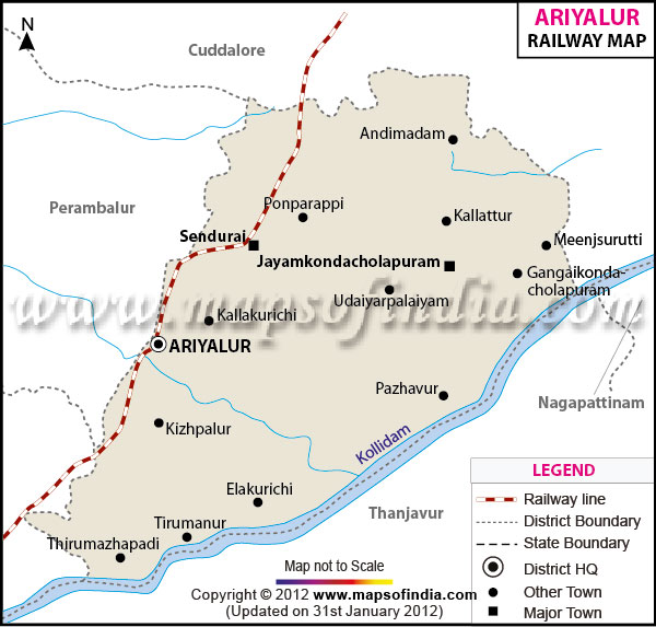 Railway Map of Ariyalur