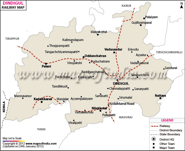 Railway Map of Dindigul