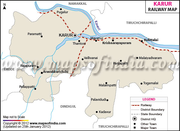 Railway Map of Karur