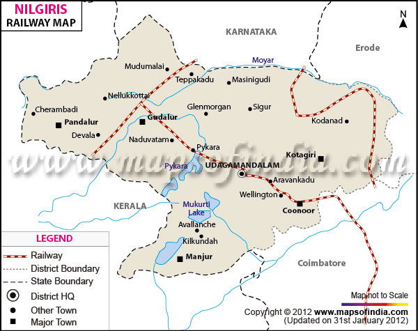 Railway Map of Nilgiris