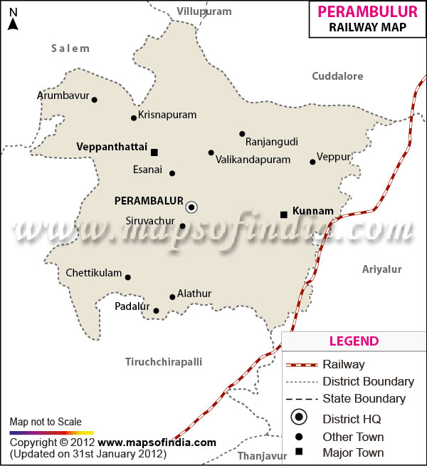 Railway Map of Perambalur