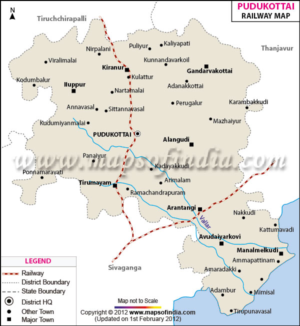 Railway Map of Pudukkottai