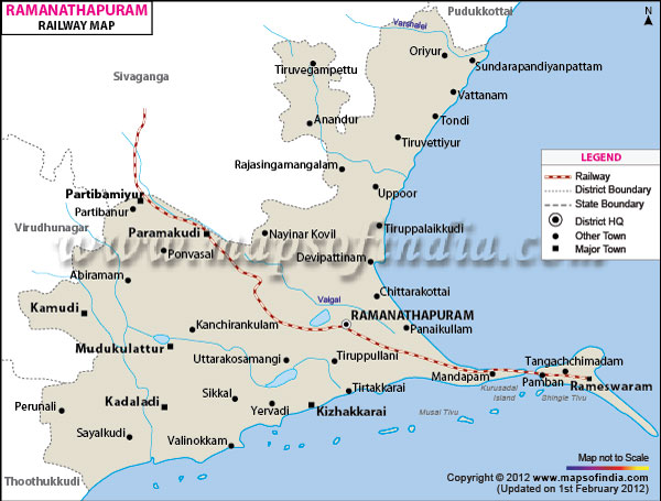 Railway Map of Ramanathapuram