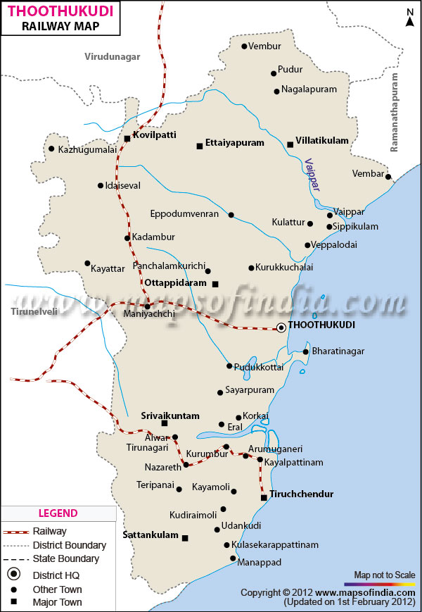 Railway Map of Thoothukudi (Tuticorin)