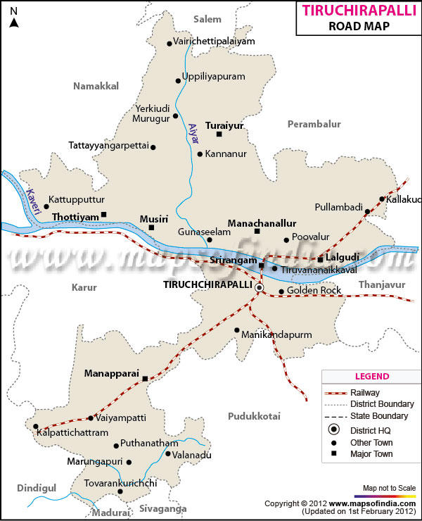 Railway Map of Tiruchirappalli