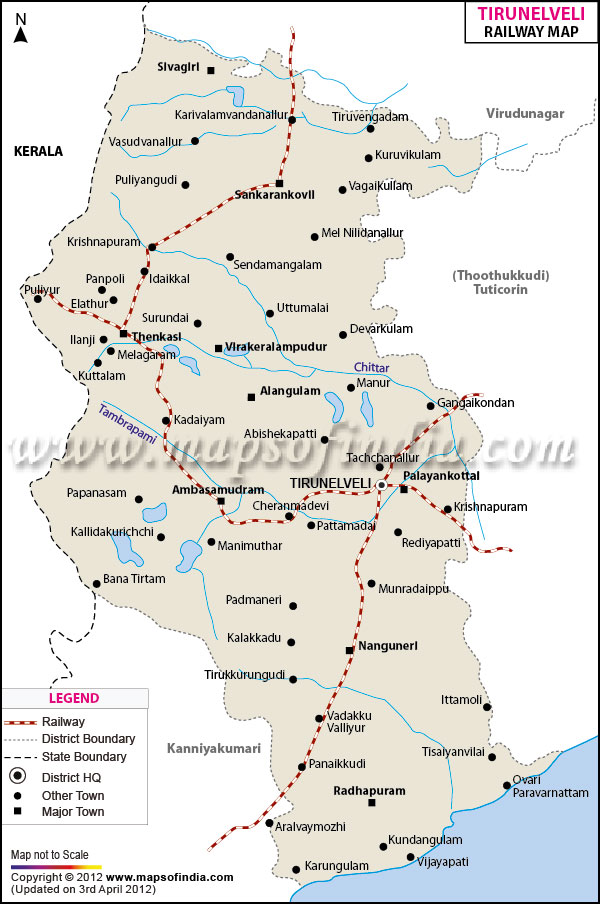 Railway Map of Tirunelveli