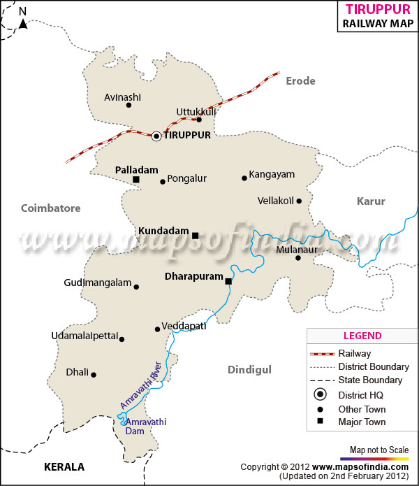 Railway Map of Tiruppur