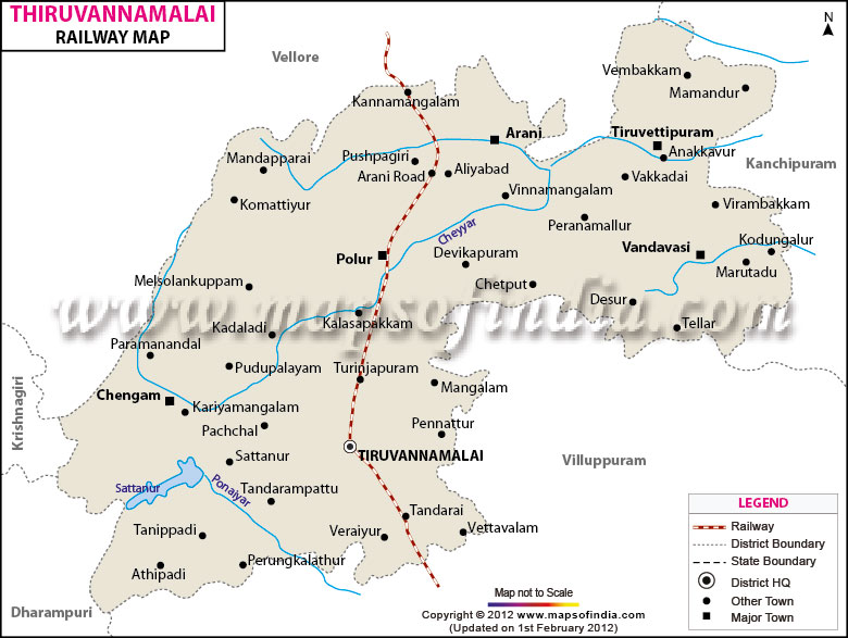Railway Map of Tiruvannamalai
