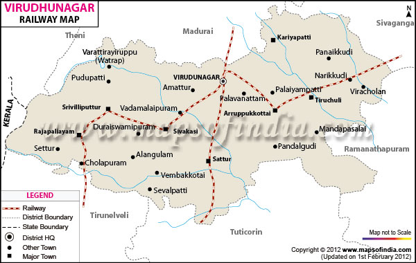 Railway Map of Virudunagar