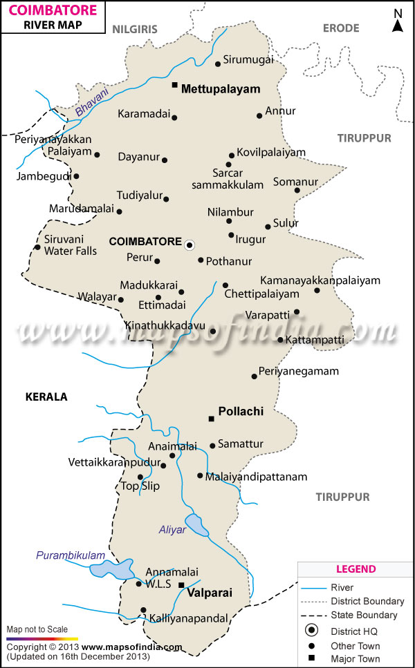 River Map of Coimbatore