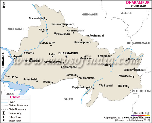 River Map of Dharmapuri