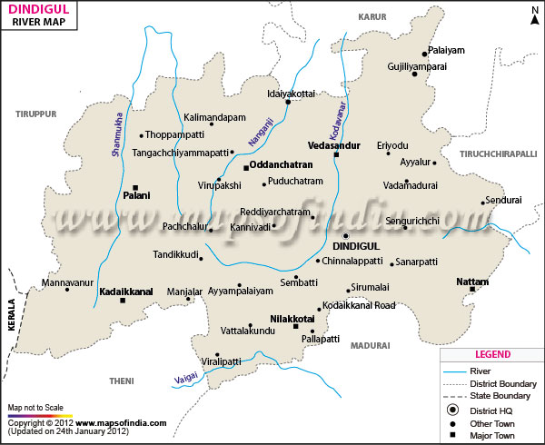 River Map of Dindigul