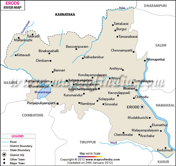 River Map of Erode