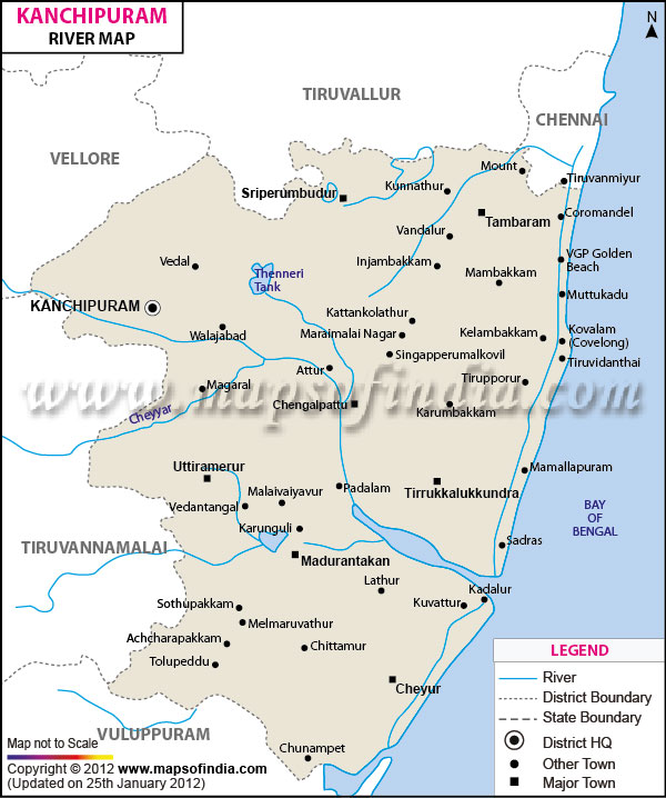 River Map of Kanchipuram