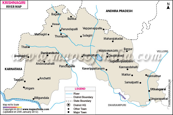 River Map of Krishnagiri