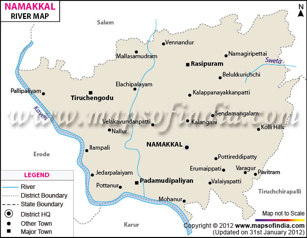River Map of Namakkal