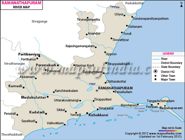 River Map of Ramanathapuram