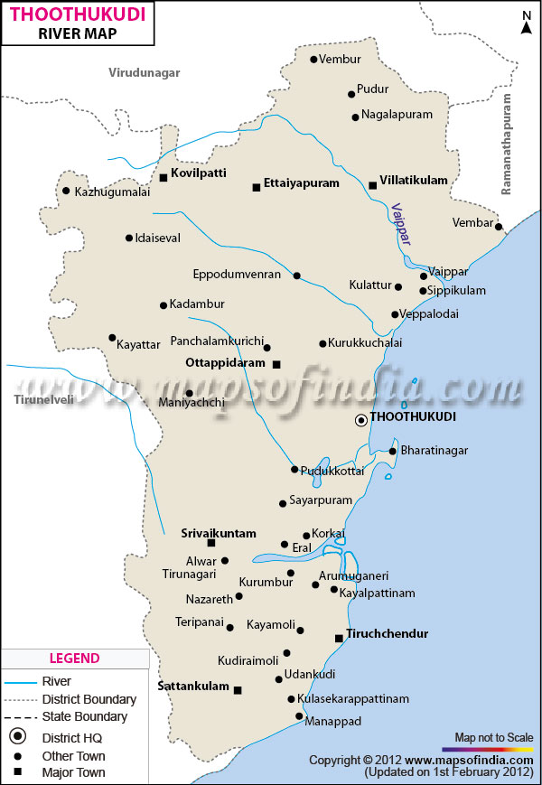 Tamil Nadu River Map Thoothukudi (Tuticorin) River Map