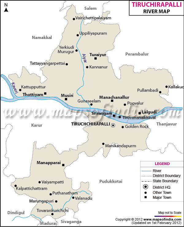 River Map of Tiruchirappalli