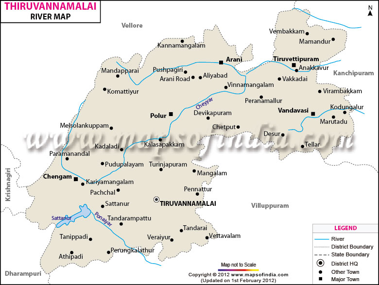 River Map of Tiruvannamalai