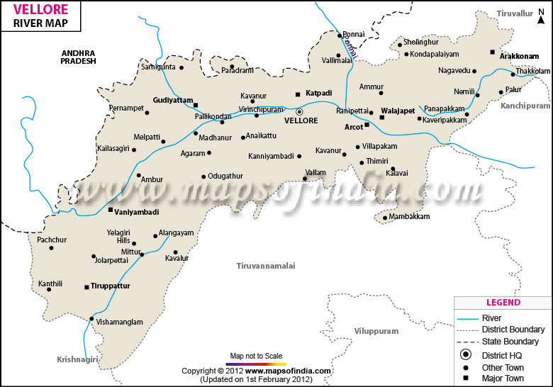 River Map of Vellore