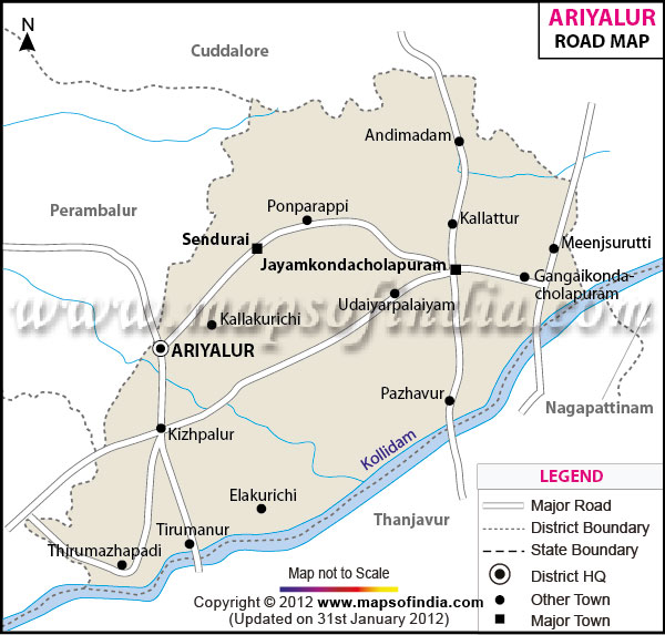 Road Map of Ariyalur