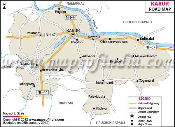 Road Map of Karur