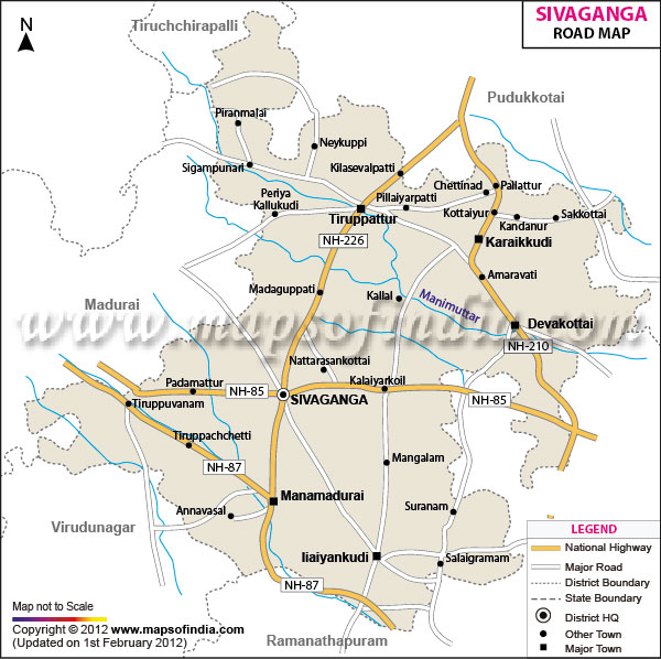 Road Map of Sivaganga