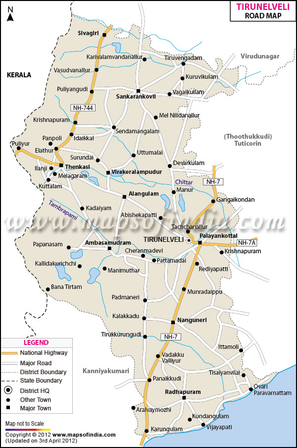 Road Map of Tirunelveli