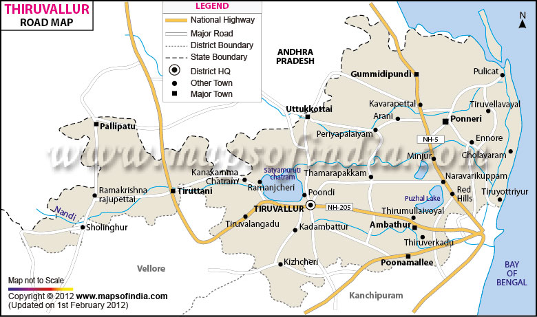 Road Map of Tiruvallur