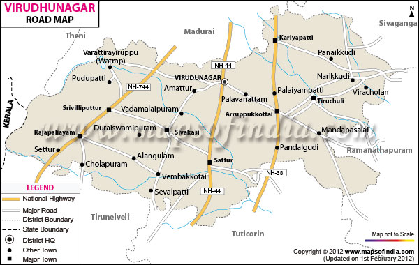 Road Map of Virudunagar