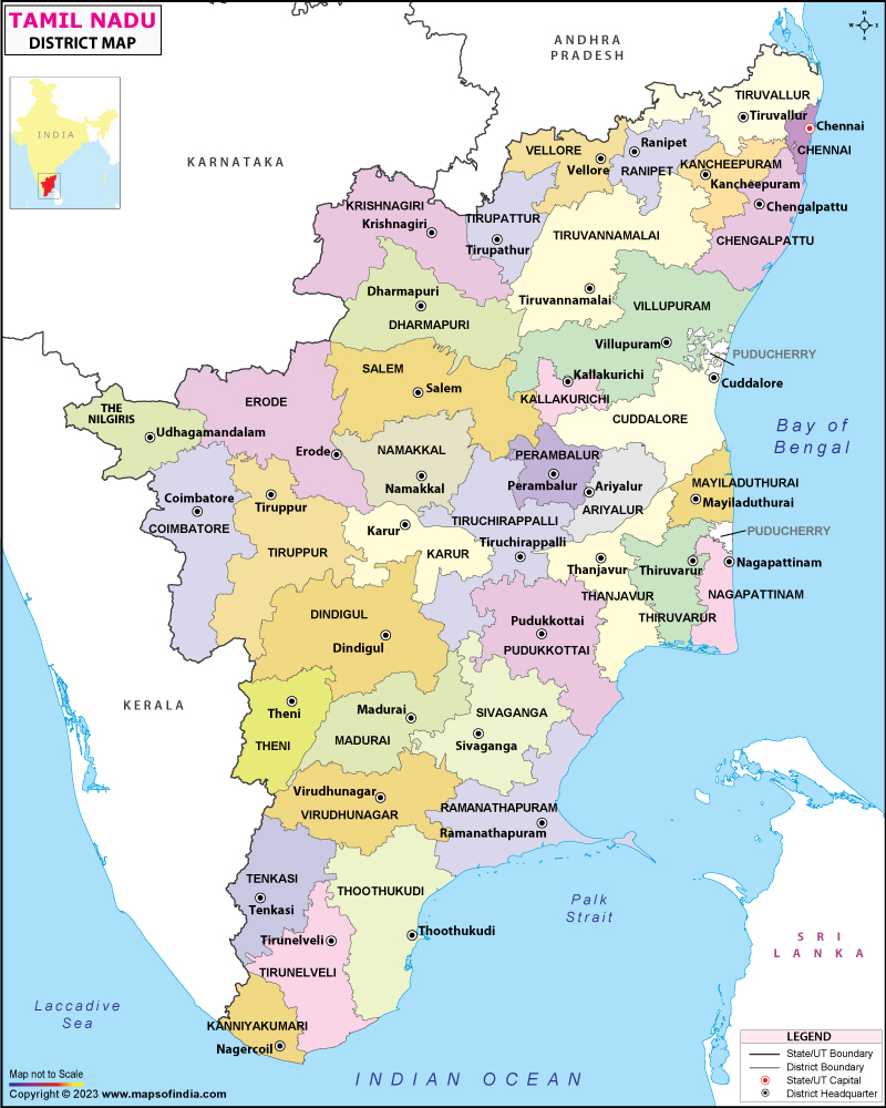 Tamil Nadu District Map